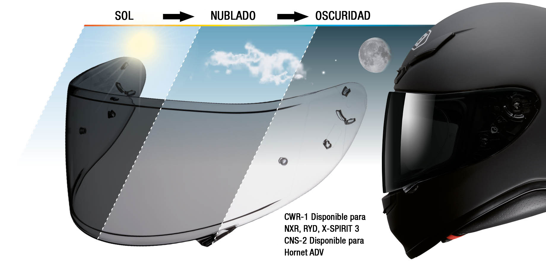 Pantallas fotocromaticas Shoei CWR-1 CNS-2