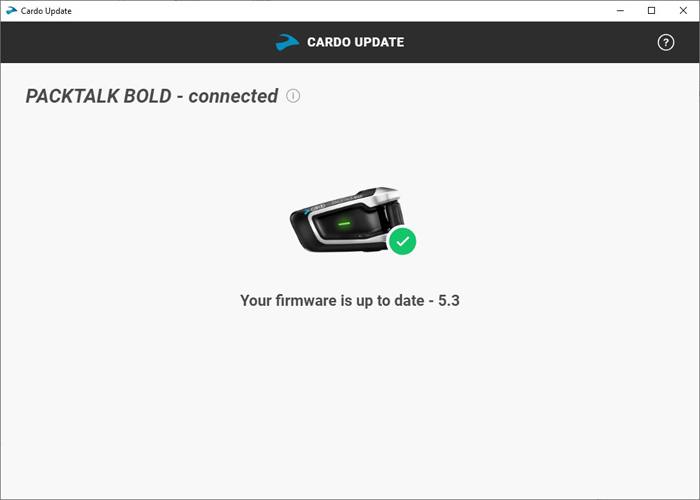 Actualizar intercomunicador de moto Cardo Update