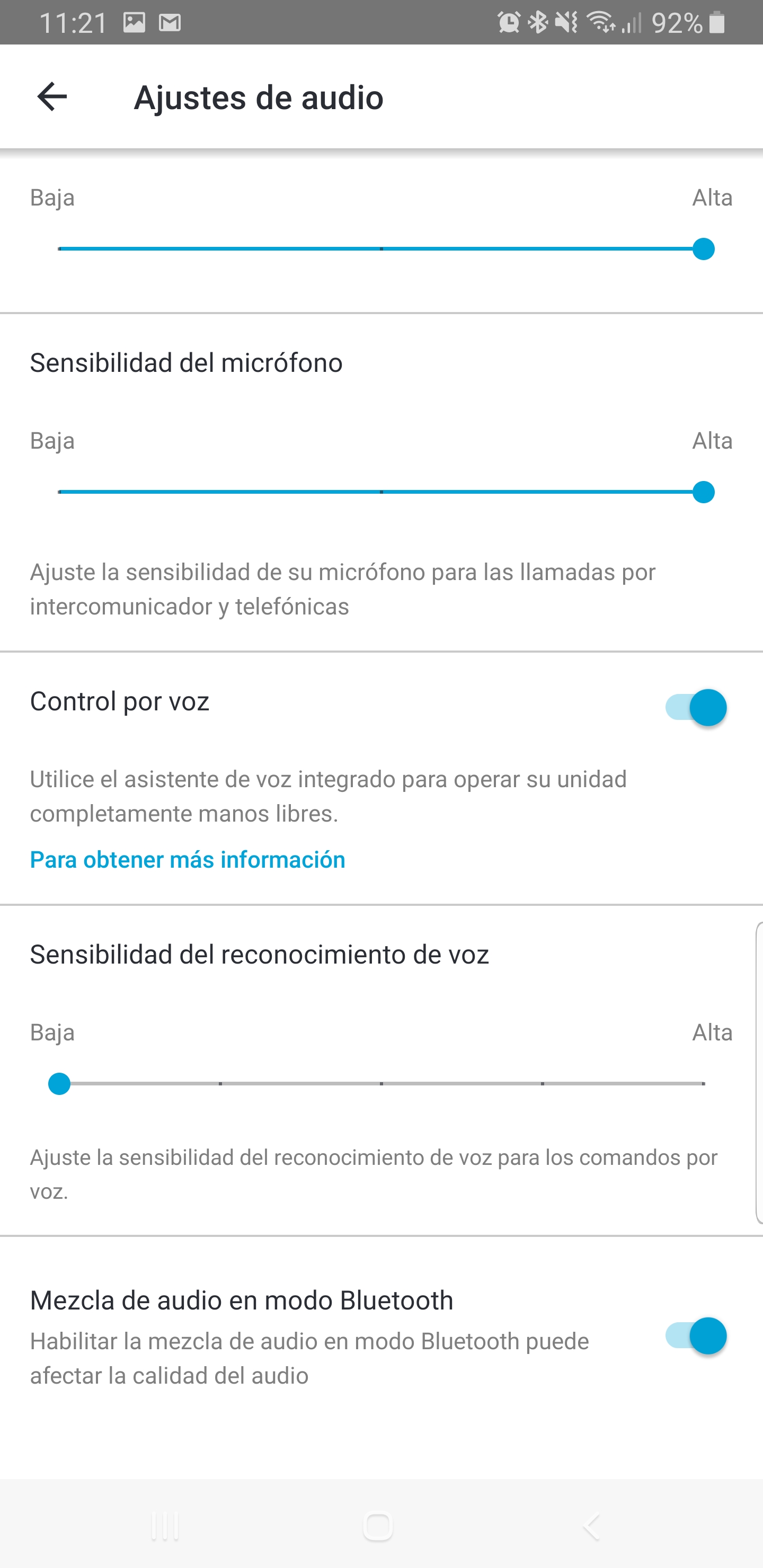 Cardo Connect Sensibilidad Comandos de Voz Natural Voice